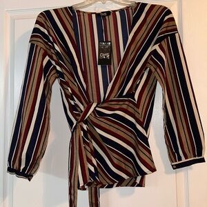 Striped Wrap Top - Multicolor
